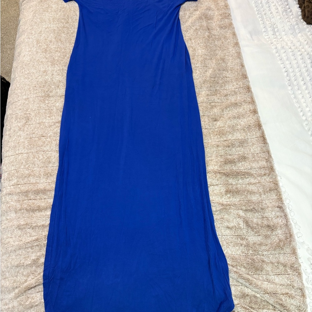 Elegant Sapphire Blue Maxi Dress